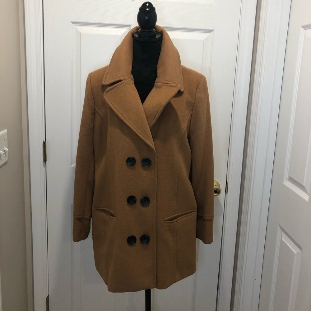 Monroe & Main tan button front pea coat size x large - Picture 3 of 14